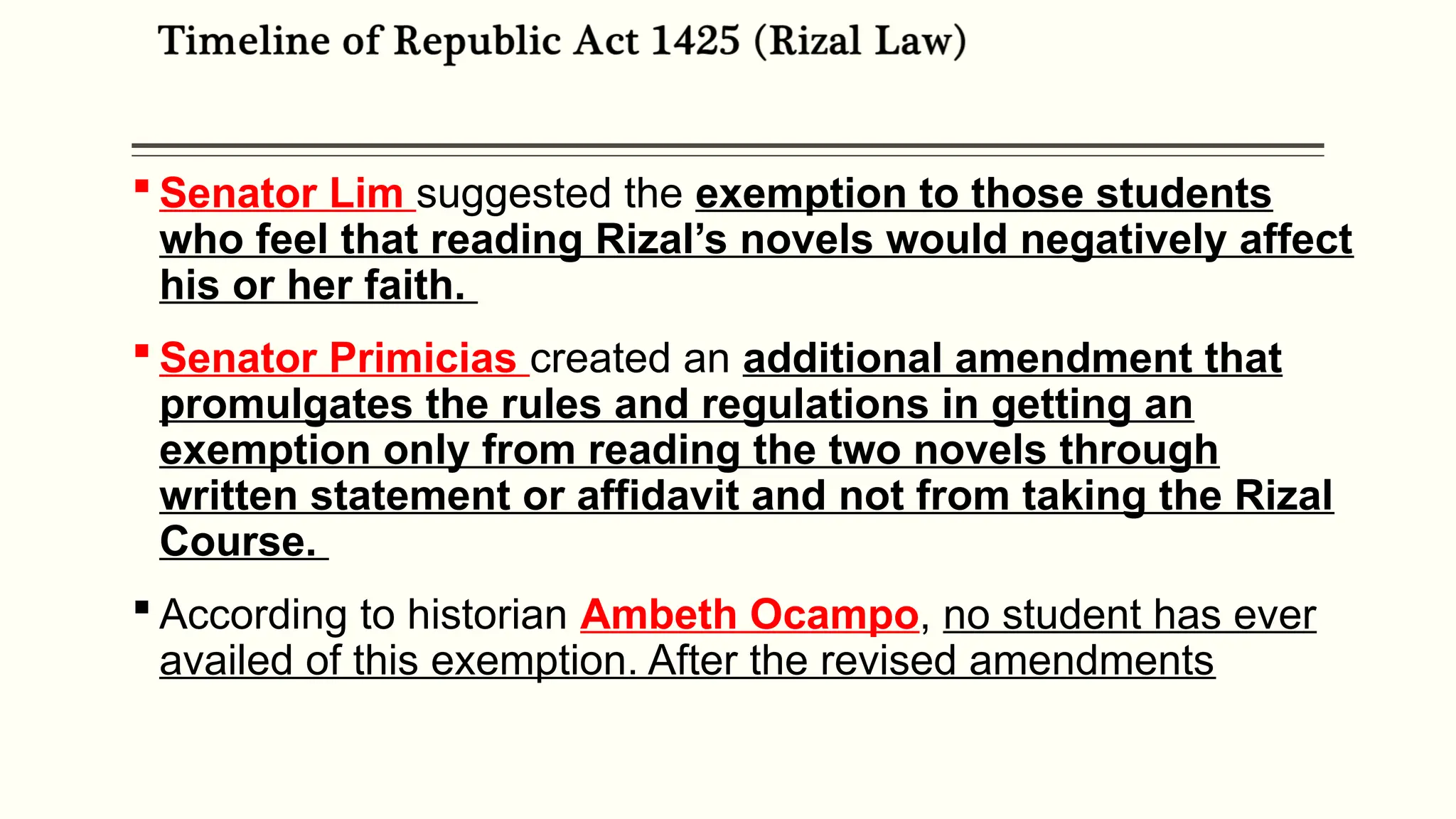RA 1425 - TIMELINE OF REPUBLIC ACT 1425 (RIZAL LAW).pptx