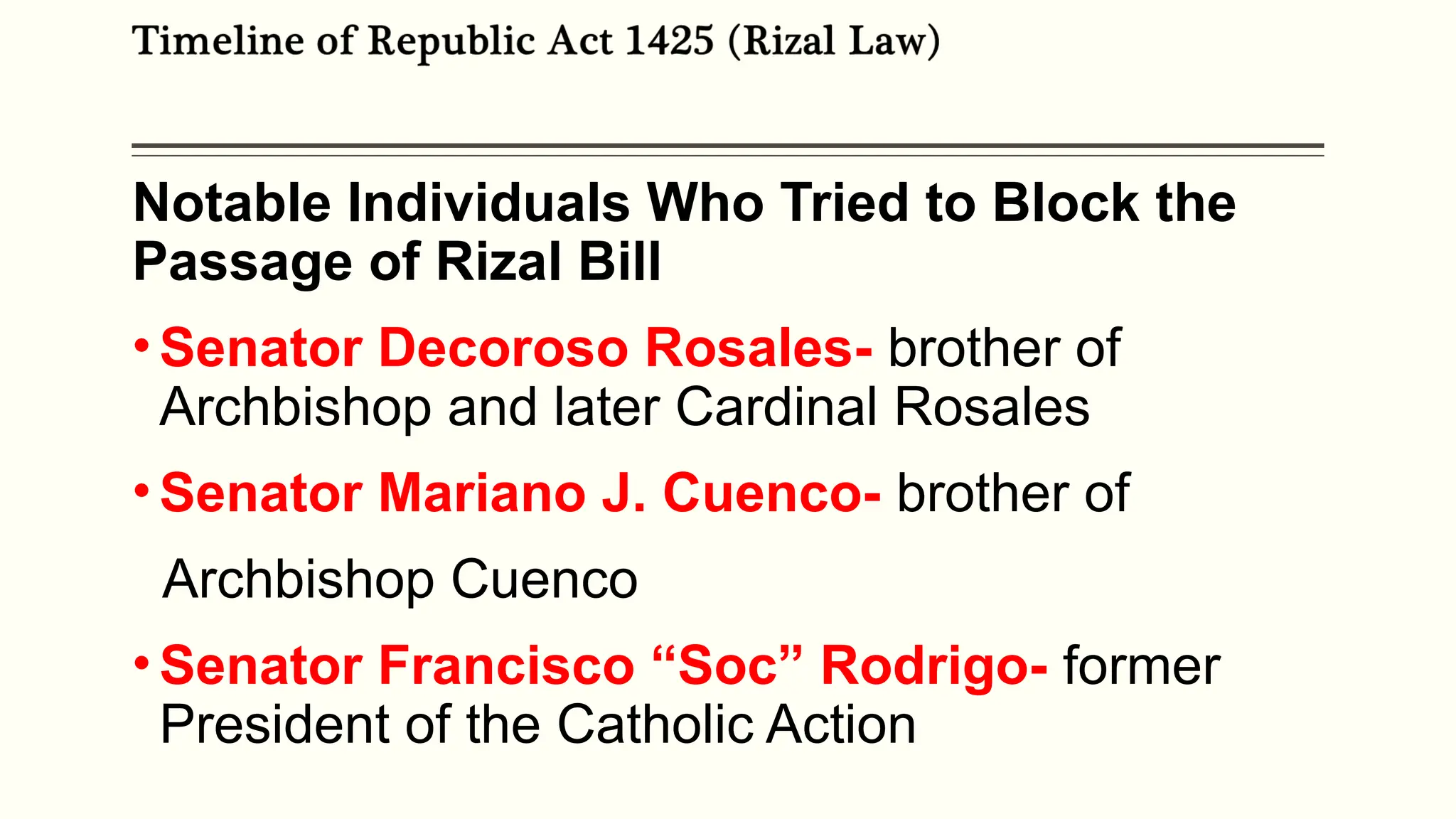 RA 1425 - TIMELINE OF REPUBLIC ACT 1425 (RIZAL LAW).pptx