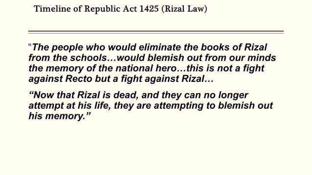 RA 1425 - TIMELINE OF REPUBLIC ACT 1425 (RIZAL LAW).pptx