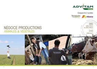 20
«Pour définir, structurer et formaliser
la vision et les ambitions du Groupe»
Synergie des métiers
Grâce aux alliances réalisées avec des groupes coopératifs
partenaires, le Groupe Advitam s’ouvre vers de nouvelles
perspectives. Il est engagé dans des structures qui lui permettent
d’avoir plus de poids sur les marchés et de disposer des dernières
innovations produites pour accompagner les pratiques agricoles.
Par exemple, concernant les approvisionnements pour les
agrofournitures, le Groupe Advitam travaille en relation avec la
centrale d’achat Sicapa. Cette centrale gère les achats des produits
de protection et de nutrition des plantes ainsi que les semences
hybrides.
Sa force de négociation permet au Groupe Advitam de bénéficier
d’une meilleure accessibilité aux marchés et d’optimiser ses
performances d’achat dans le respect de l’environnement et des
réglementations. Le Groupe travaille également en relation avec le
Pôle Sicatech, cercle technique de Sicapa, dont la principale mission
est de concevoir des méthodes innovantes pour servir l’agriculture
de demain.
Ces innovations techniques alliées aux compétences des équipes
et aux avancées qu’offre le machinisme agricole permettent aux
agriculteurs de gagner en rendements et en qualité de productions.
Anticiper les enjeux
de demain
Innover
Les innovations visent à répondre aux enjeux auxquels doit faire face
l’agriculture.
En 2050, la planète comptera 9 milliards d’êtres humains à nourrir.
La production de matières premières alimentaires est donc une
priorité. Le Groupe Advitam, à l’échelle de la grande Région Hauts-
de-France, travaille à relever ce défi alimentaire et contribue à
développer des productions agricoles régionales qui respectent
l’équilibre entre économie, social et environnement.
Le Groupe Advitam est présent au côté des agriculteurs, de
l’accompagnement technique jusqu’à la valorisation de leurs
productions. Cet accompagnement prend en compte les défis et enjeux
du numérique dans les métiers agricoles, ainsi que la modernisation
de la relation avec les agriculteurs.
À l’occasion du Techniday, le 16 juin dernier, Unéal a remis un chèque de 2 100 euros
à 11 éleveurs pour 300 tonnes d’émissions de CO2 économisées.
Au total pour Unéal, ce sont 2 000 tonnes de CO2 économisées grâce à l’Éco-Méthane,
soit l’équivalent de 30 millions de kilomètres parcourus par une voiture.
 