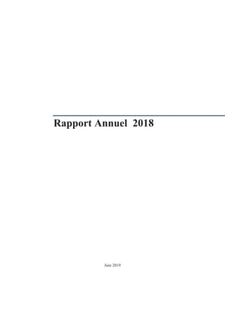 Rapport Annuel 2018
Juin 2019
 