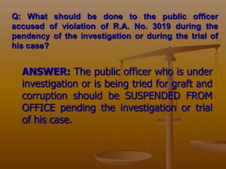 Number 3019 RA 3019 anti graft and corrupt practices act | PPTX