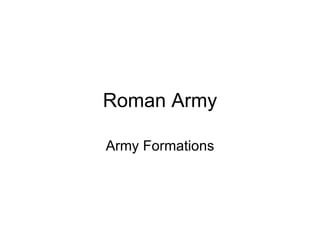 Roman Army Army Formations 