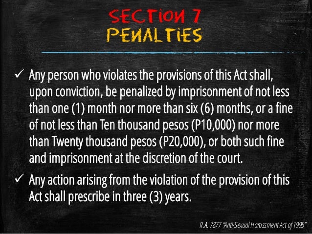 Sexual Harassment Penalty
