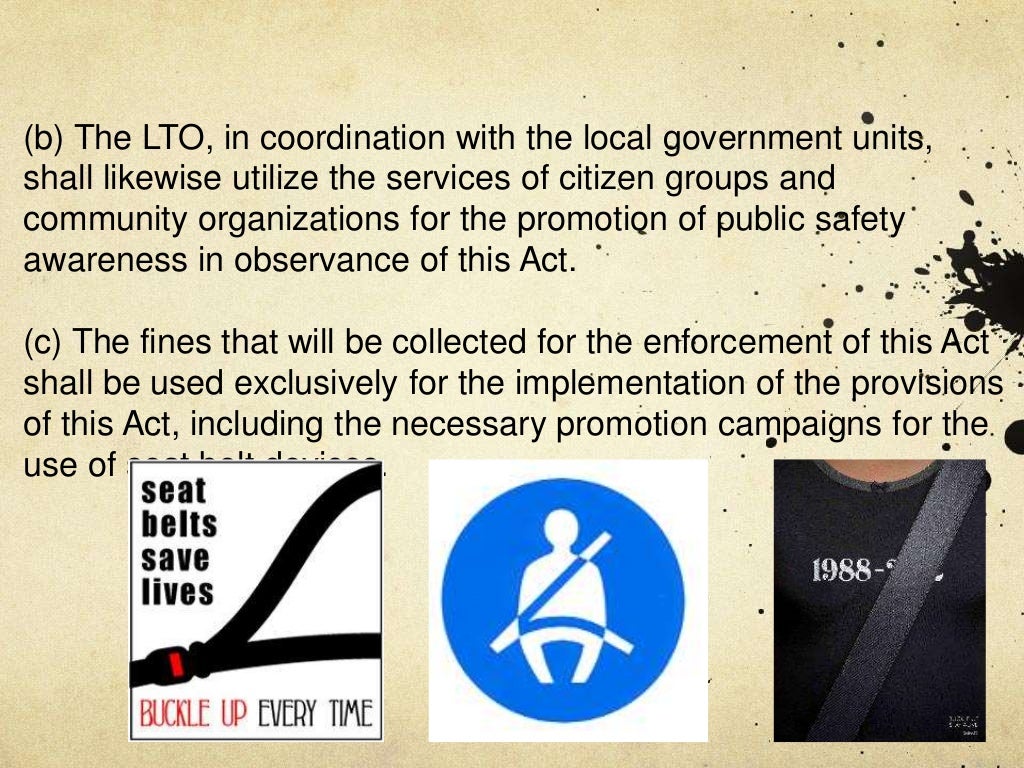 Seat Belt Use Act of 1999 (RA 8750)