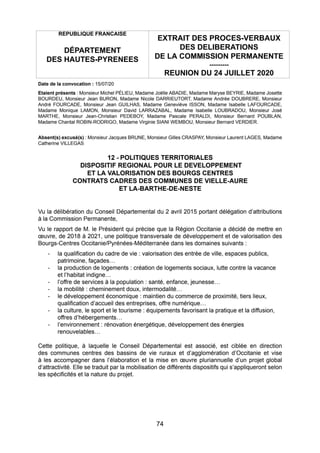Contrat Bourg centre 2019-2021 Vielle-Aure
