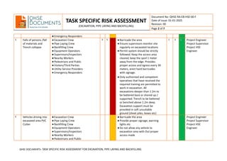 RAAA-TASK SPECIFIC RISK ASSESSMENT FOR EXCAVATION, PIPE LAYING AND ...