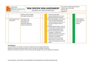 RAAA-TASK SPECIFIC RISK ASSESSMENT FOR EXCAVATION, PIPE LAYING AND ...