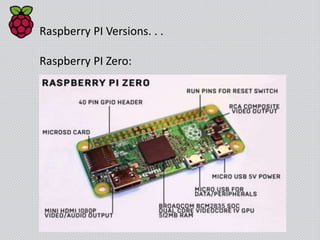 Raspberry PI Versions. . .
Raspberry PI Zero:
 