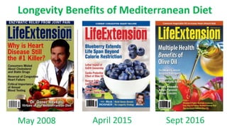 May 2008 Sept 2016
April 2015
Longevity Benefits of Mediterranean Diet
 