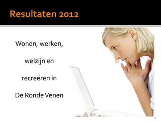 Wonen, werken,
welzijn en
recreëren in
De RondeVenen
5
 