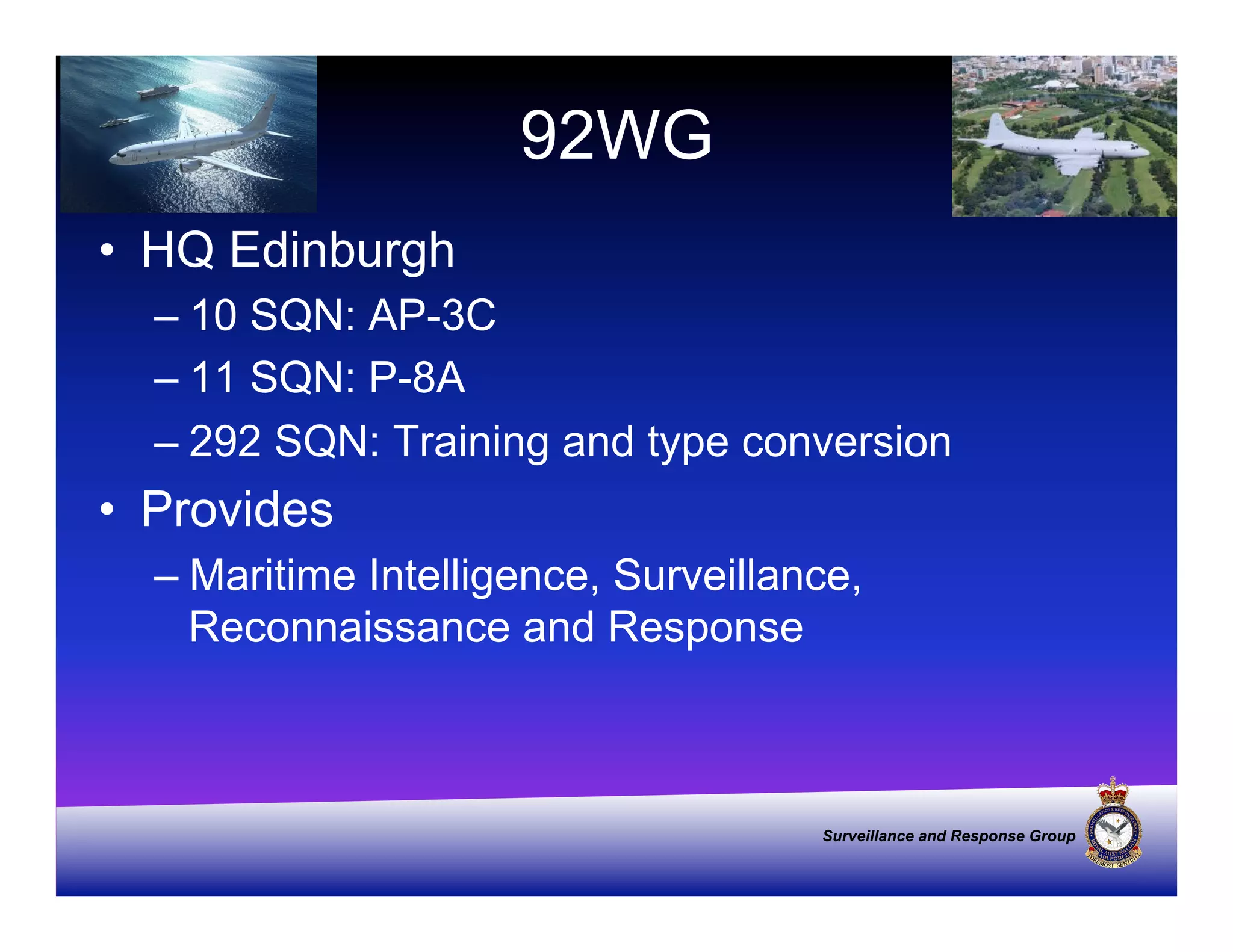 Srg Raaf RAAF Surveillance and Response Group | PDF