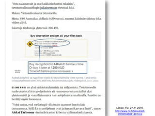 Lähde: Yle, 27.11.2016,
http://www.hs.fi/talous/art-
2000004884140.html
 