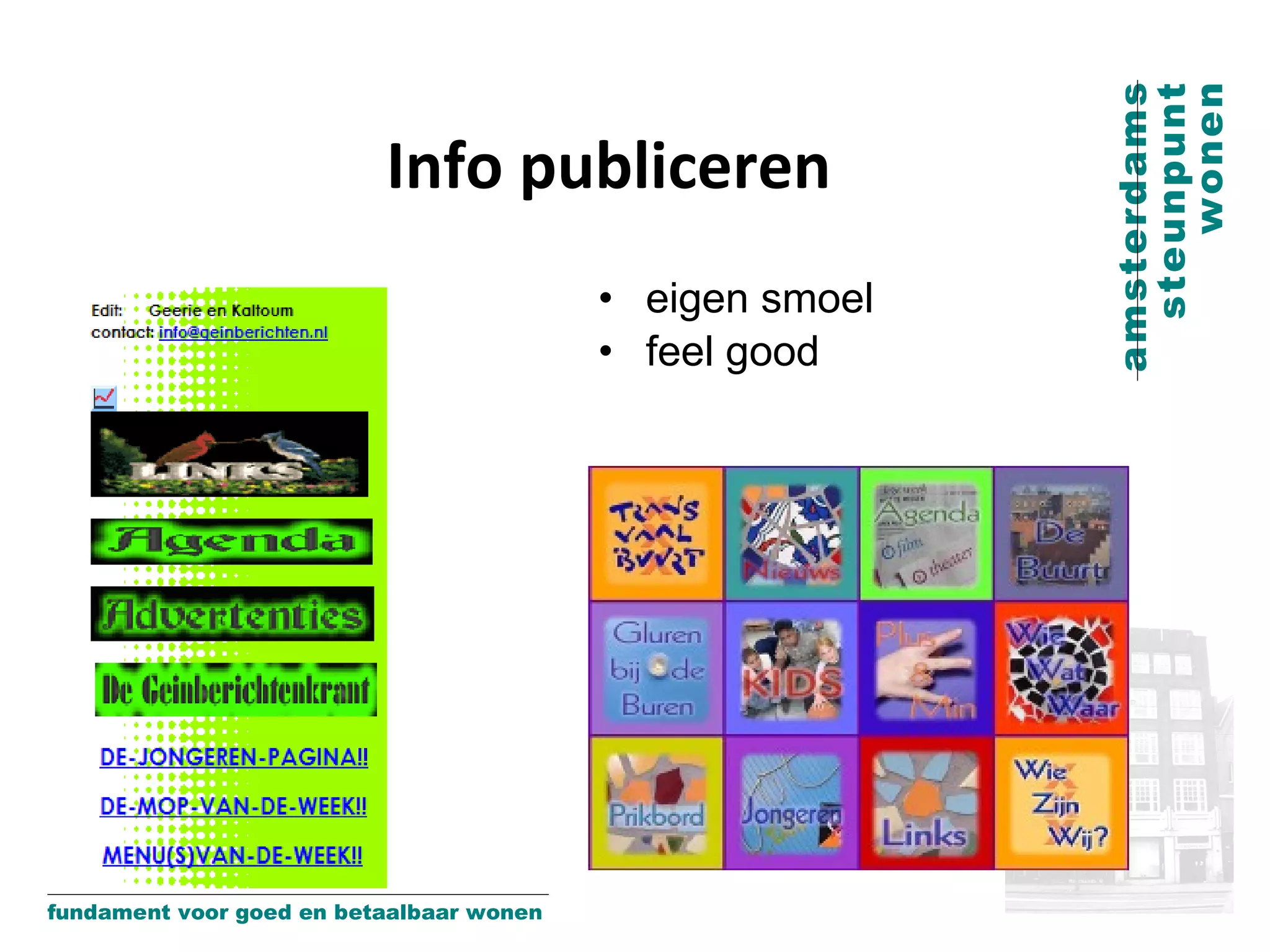 Info publiceren eigen smoel feel good 