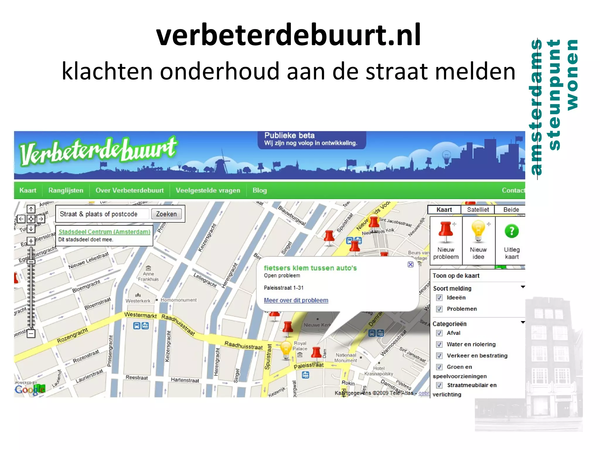 verbeterdebuurt.nl klachten onderhoud aan de straat melden 