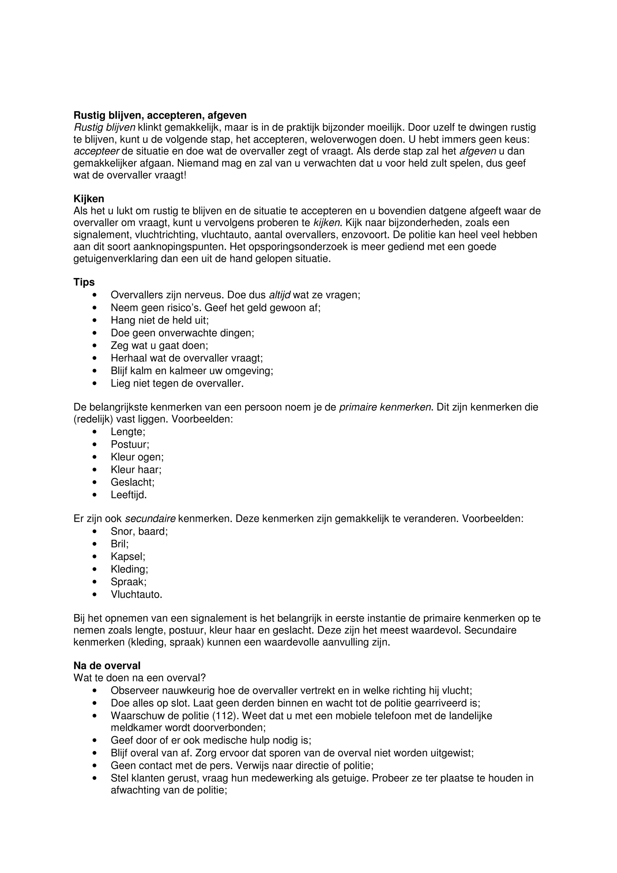 Raak overvalpreventie | PDF