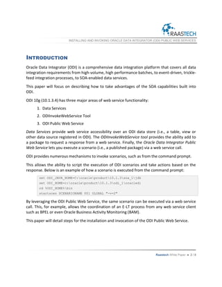 Installing and Invoking Oracle Data Integrator (ODI) Public Web ...