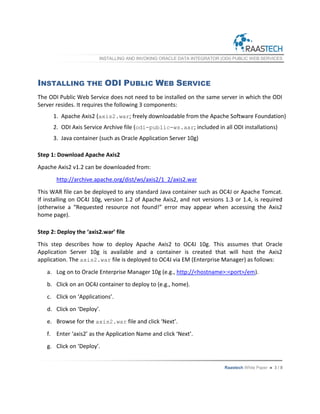Installing and Invoking Oracle Data Integrator (ODI) Public Web ...