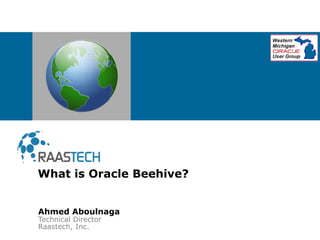 Ahmed Aboulnaga
Technical Director
Raastech, Inc.
What is Oracle Beehive?
 