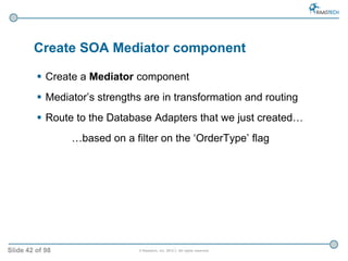 Slide 42 of 98 © Raastech, Inc. 2012 | All rights reserved.
 Create a Mediator component
 Mediator’s strengths are in tr...