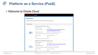 © Raastech, Inc. 2013 | All rights reserved. Slide 26 of 51raastech.com
Platform as a Service (PaaS)
 Welcome to Oracle Cloud
 