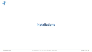 © Raastech, Inc. 2013 | All rights reserved. Slide 12 of 34raastech.com
Installations
 