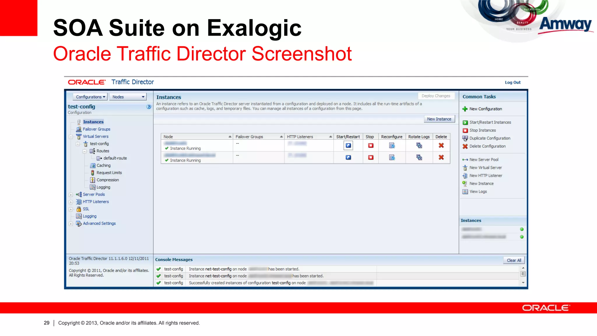 29 Copyright © 2013, Oracle and/or its affiliates. All rights reserved.
SOA Suite on Exalogic
Oracle Traffic Director Screenshot
 