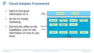 © Raastech, Inc. 2014 | All rights reserved. Slide 28 of 70raastech.com
Cloud Adapter Framework
 Hard to find good
information on it.
 So far it’s mostly
marketing.
 Did find the JARs on the
installation, and no real
information on how to use
them.
.
 