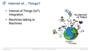 © Raastech, Inc. 2014 | All rights reserved. Slide 30 of 70raastech.com
Internet of… Things?
 Internet of Things (IoT)
Integration
 Machines talking to
Machines
.
 