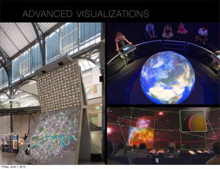 A DVANC ED VI S U A LIZ AT I ON S




                               Experiential Building Blocks: Advanced Visualizations




cks: Advanced Visualizations
 Friday, June 1, 2012
 