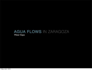 AGUA F L OWS I N ZA R A G OZ A
                       Water Expo




Friday, June 1, 2012
 