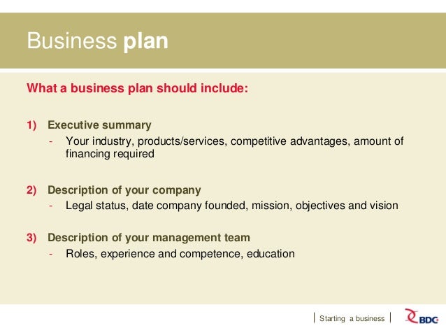 bdc free business plan template