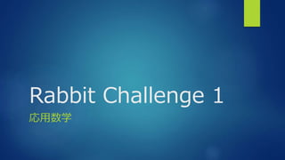 Rabbit Challenge 1
応用数学
 