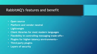 RabbitMQ and AMQP with .net client library | PPTX