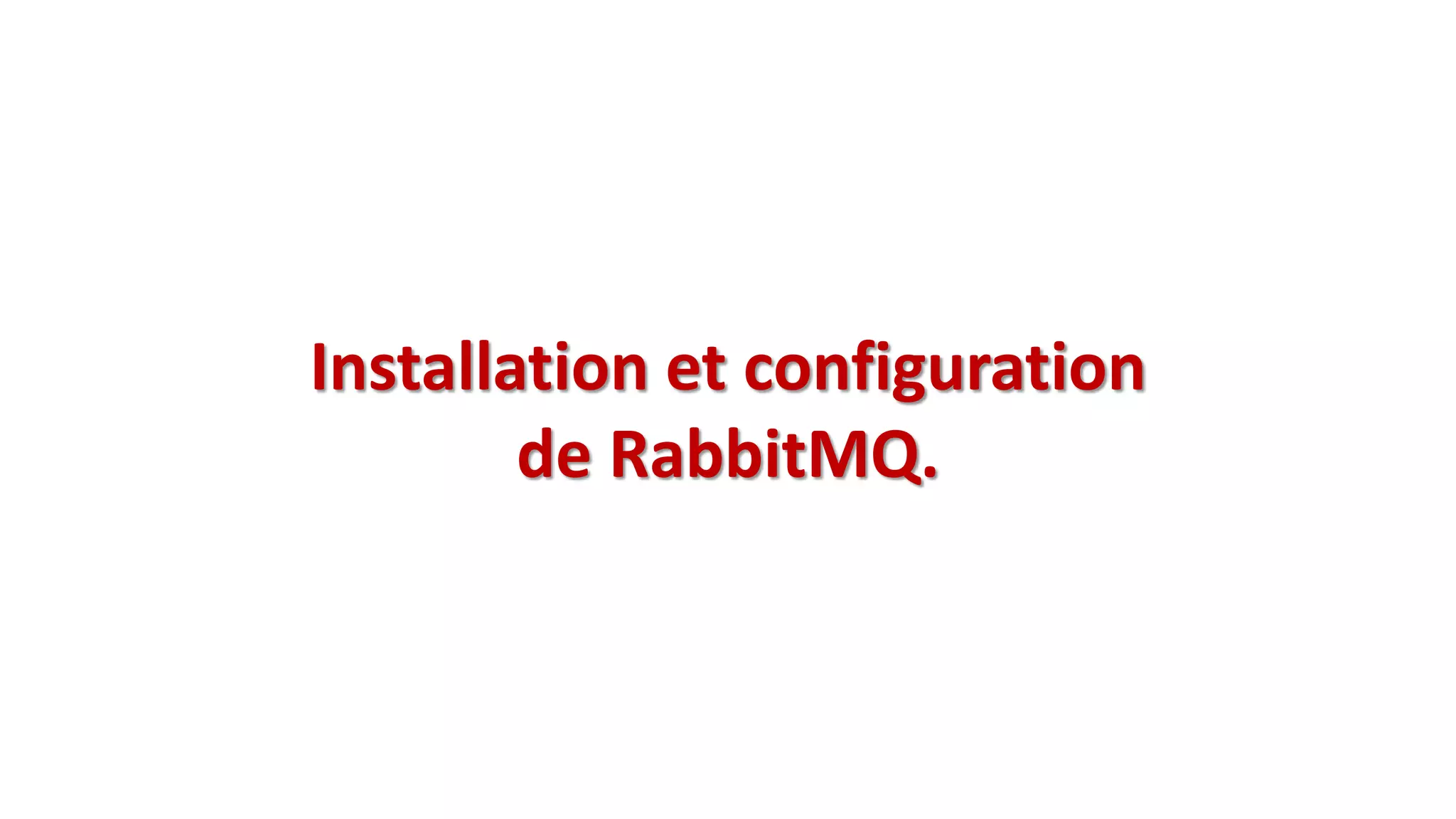 Installation et configuration
de RabbitMQ.
 