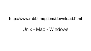 http://www.rabbitmq.com/download.html
Unix - Mac - Windows
 