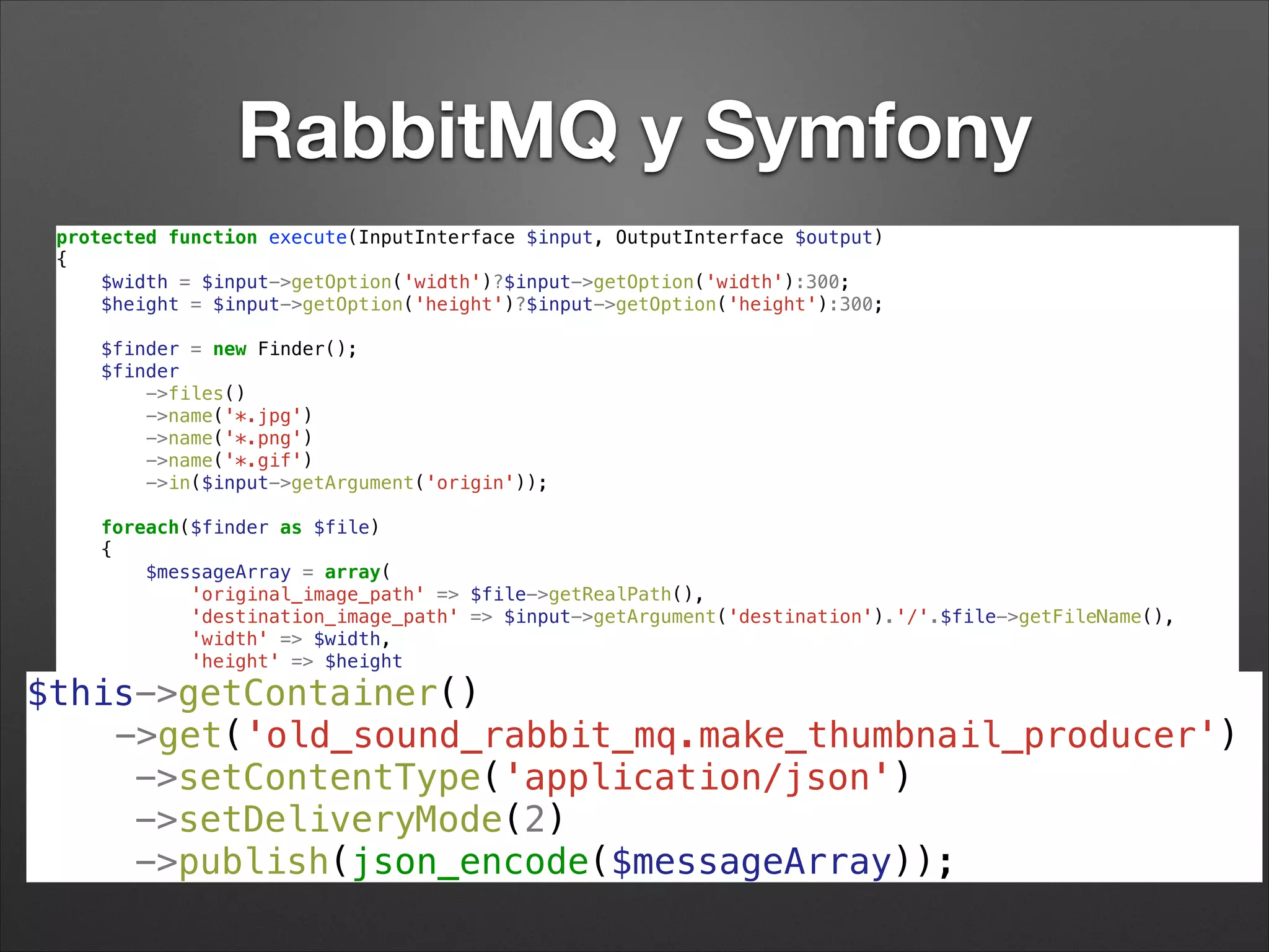 Saber Más
http://www.rabbitmq.com/
http://www.slideshare.net/old_sound
 