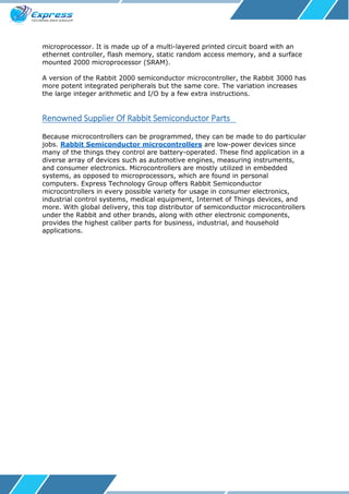 Rabbit Semiconductor Microcontrollers And Other Electronic Parts For A ...