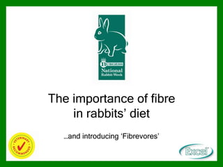 The importance of fibre
in rabbits’ diet
…and introducing ‘Fibrevores’
 