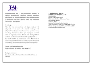 Rabij Injection Chart Rabeprazole for Injection Taj Pharma SmPC | PDF