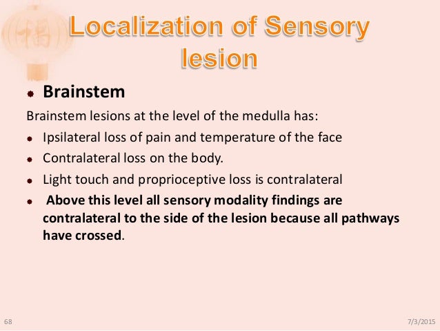 What are the symptoms of a brain lesion?