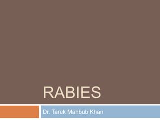RABIES
Dr. Tarek Mahbub Khan
 