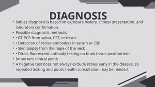 Nape Testing Rabies infectious disease in very high details | PPTX