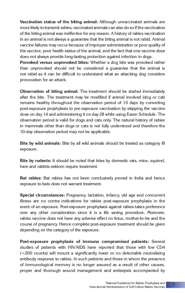 Rabies guidelines