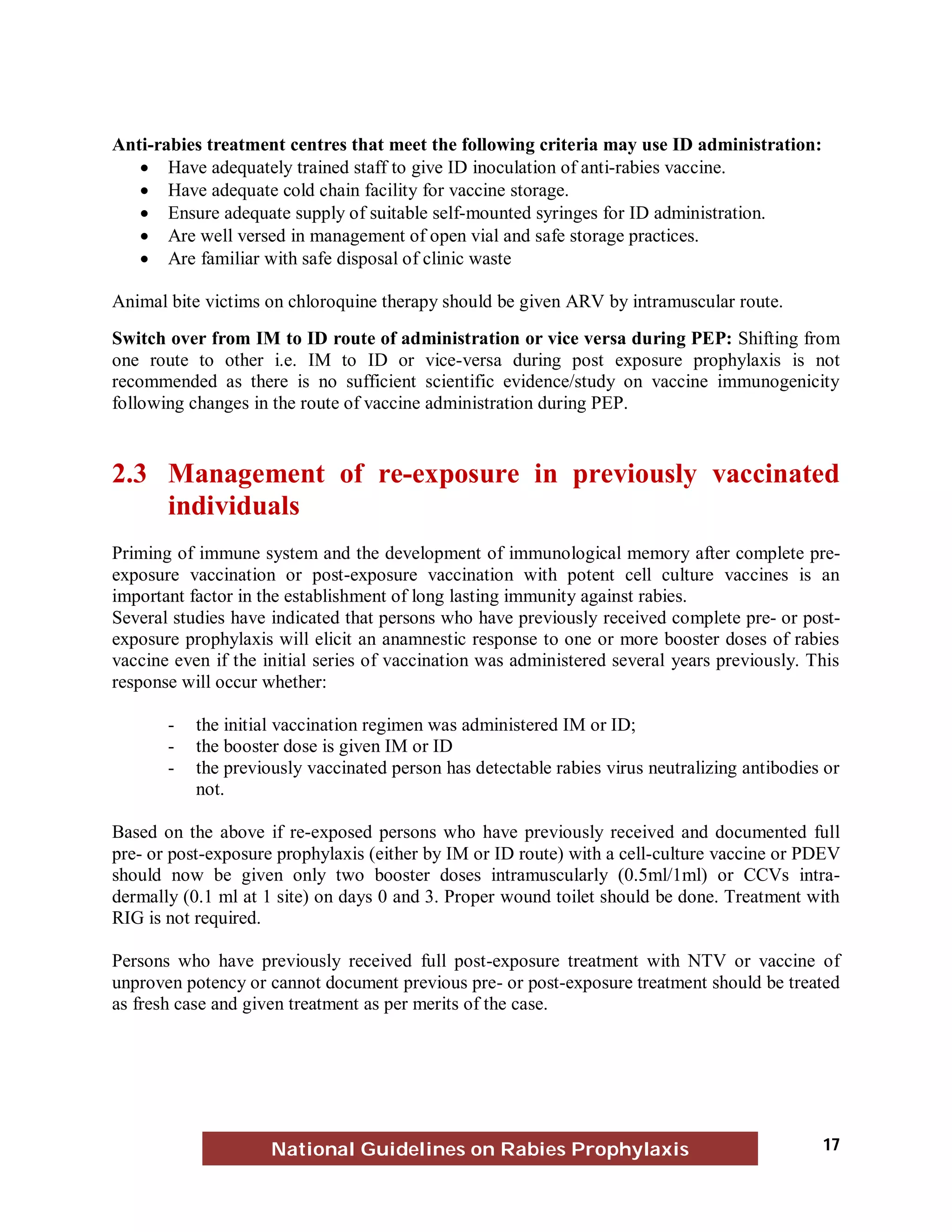 National Guidelines on Rabies Prophylaxis 2013 | PDF