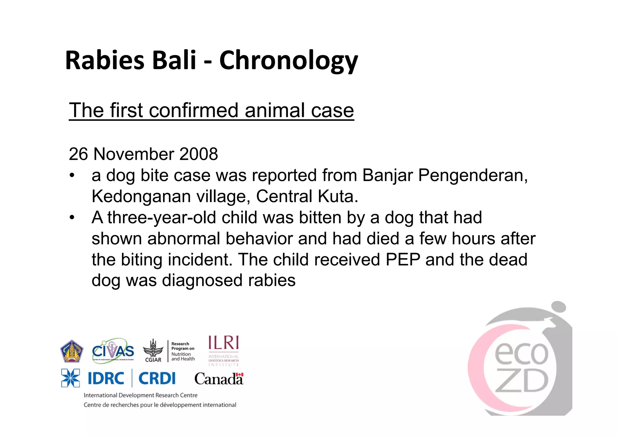 Rabies in Bali: A chronology and experience made with an EcoHealth ...