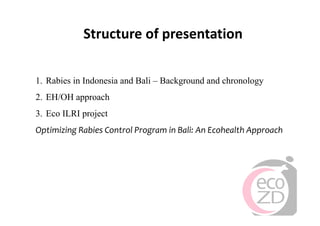 Rabies in Bali: A chronology and experience made with an EcoHealth approach for a better control of rabies
