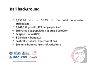 Rabies in Bali: A chronology and experience made with an EcoHealth approach for a better control of rabies