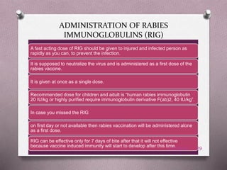 Rgi Injection RABIES MANAGEMENT | PPTX