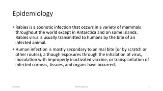 Rabies ppt epidemiology | PPTX